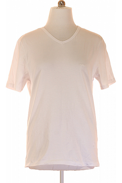 Hugo Boss Jednoduché Pánské Tričko S Krátkým Rukávem Bavlněné Bílé