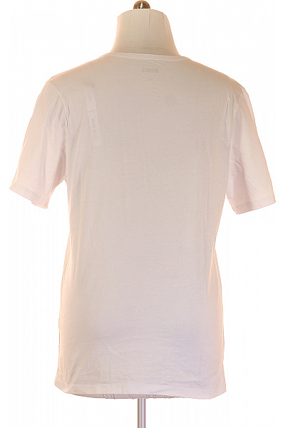 Hugo Boss Jednoduché Pánské Tričko s Krátkým Rukávem Bavlněné Bílé