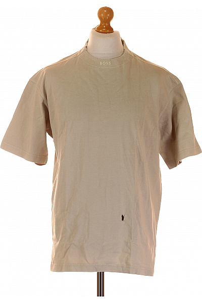 Hugo Boss Jednoduché Pánské Tričko Béžové Vel. M