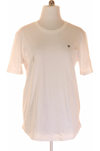 Jednoduché Pánské Tričko Bílé JACK & JONES