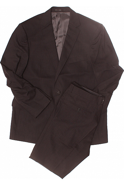 Carl Gross Pánský Společenský Oblek Vlněný Černý Vel. 24