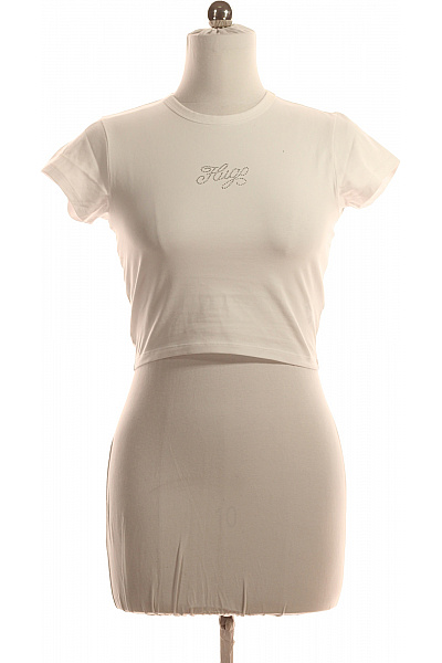 Jednoduché Dámské Tričko Bílé Hugo Boss Vel. M