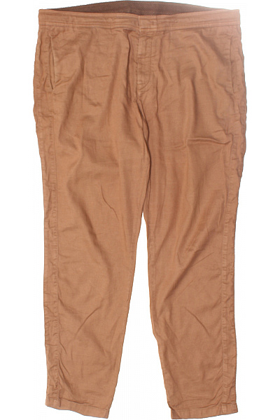 Pánské Kalhoty Lněné Hnědé Bogner Second Hand Vel. 54