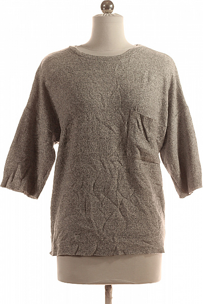 ZARA Jednoduché Dámské Tričko Šedé Vel. S