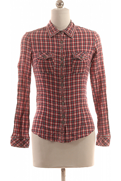 Kostkovaná Dámská Košile Červená MANGO Second hand Vel. S