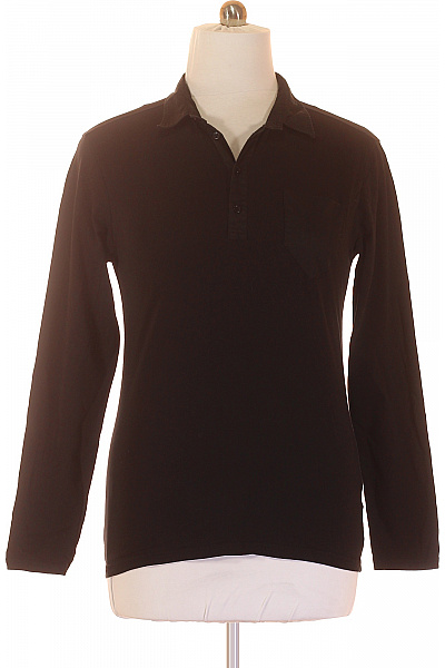 Pánské Tričko s Límečkem Černé ZARA Vel. L