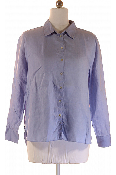 Massimo Dutti Dámská Košile Lněná Modrá Second hand Vel. 44