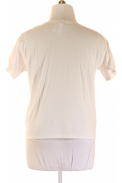 ZARA Dámské Tričko s Potiskem Bílé Second hand Vel. L | ZARA | obrázek 3