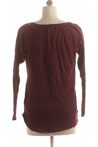 Jednoduché Dámské Tričko Lněné Vínová ZARA Vel. S