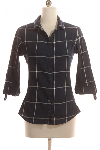 Orsay Kostkovaná Dámská Košile Modrá Second hand Vel. 36