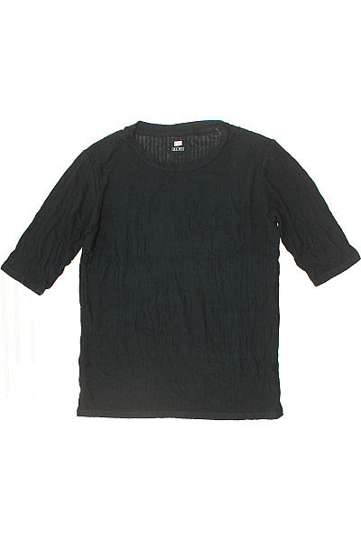 F&F Dámské černé žebrované tričko s kulatým výstřihem a tříčtvrtečním rukávem basic Vel. 42 | F&F | obrázek 2