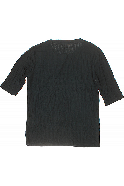 F&F Dámské černé žebrované tričko s kulatým výstřihem a tříčtvrtečním rukávem basic Vel. 42 | F&F | obrázek 3