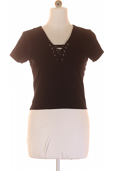 New Look Jednoduché Dámské Tričko Černé Second hand Vel. 44