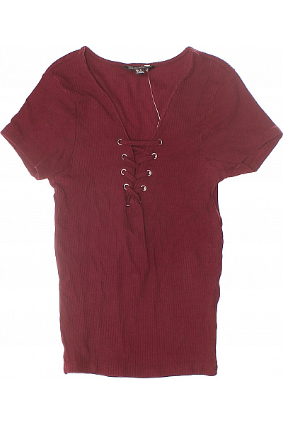 Jednoduché Dámské Tričko Vínová New Look Vel. 34