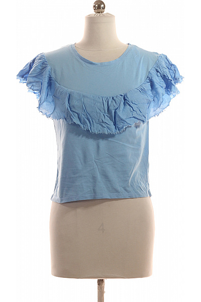 Jednoduché Dámské Tričko Modré ZARA Second hand Vel. S