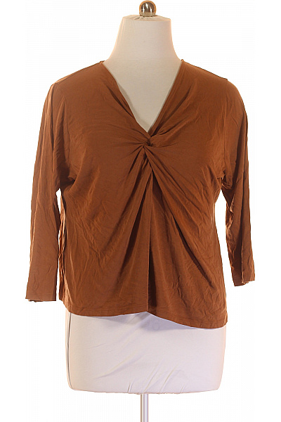 Jednoduché Dámské Tričko Hnědé Marks & Spencer Vel.  48