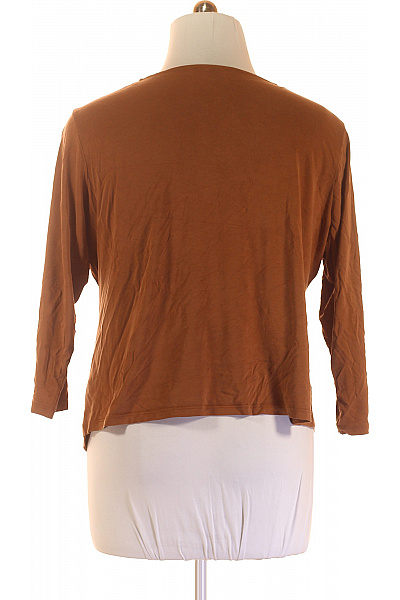 Jednoduché Dámské Tričko Hnědé Marks & Spencer Vel.  48