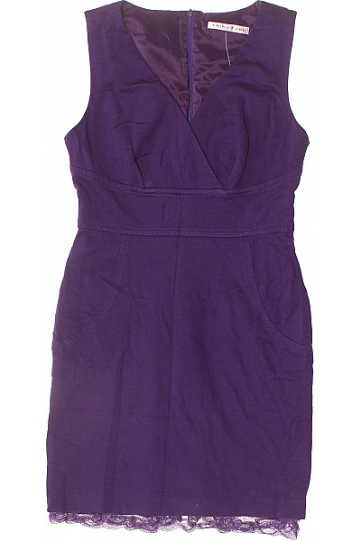TRINA TURK Fialové pouzdrové šaty s krajkou a kapsami elegantní Velikost S | TRINA TURK | obrázek 2