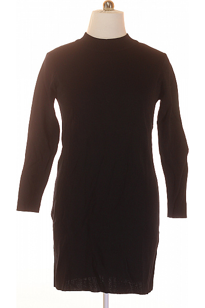  Šaty Pletené Černé PIECES Vel. L