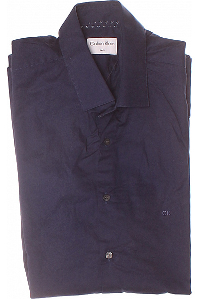 Calvin Klein Pánská Košile Jednobarevná Modrá Vel. 42