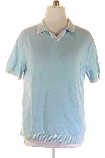 TOMMY HILFIGER Pánské Tričko Lněné Modré Vel. XL