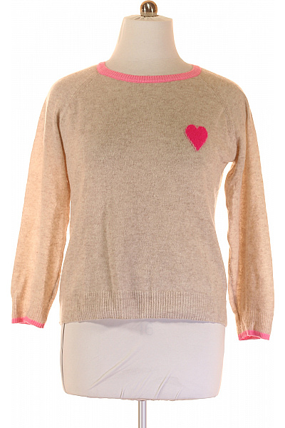Dámský Pulovr Kašmírový Béžový Zwillingsherz Vel. XL