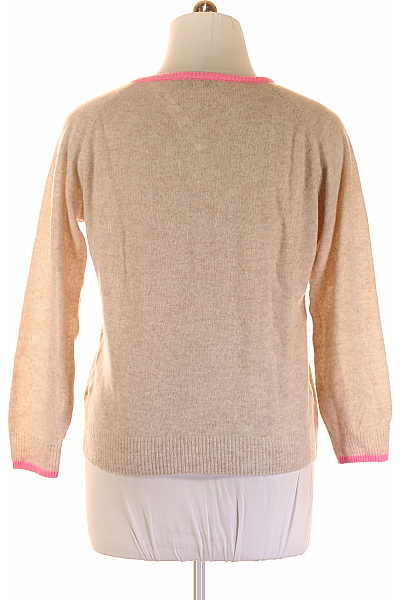 Dámský Pulovr Kašmírový Béžový Zwillingsherz Vel. XL