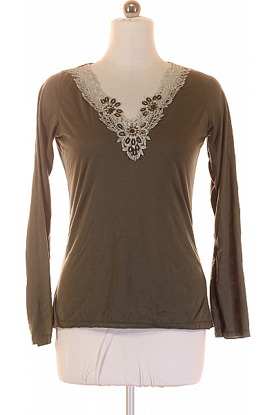 Dámské Tričko s Potiskem Khaki Street One Second hand Vel. 38