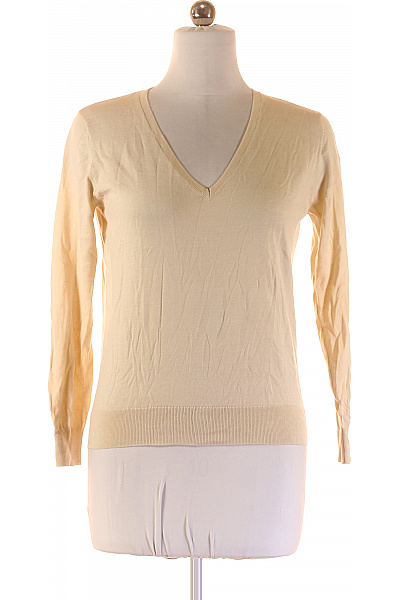 JcSophie Dámský Béžový Tenký Pulovr S Výstřihem Do V Basic Vel. M