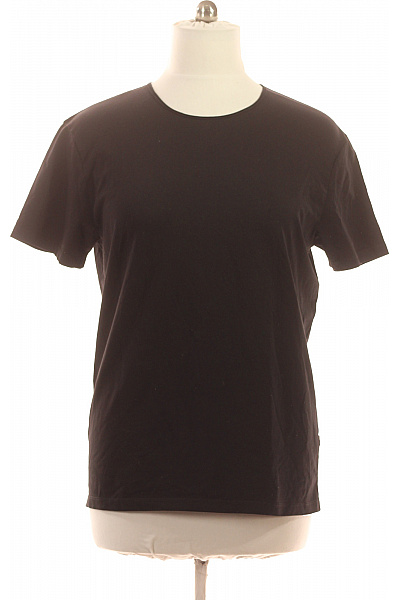 OLYMP Pánské Bavlněné Tričko S Krátkým Rukávem Jednobarevné Basic černé Vel. Xl