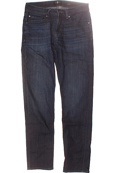 7 For All Mankind Pánské Rovné Džíny Modré Second Hand Vel. 32