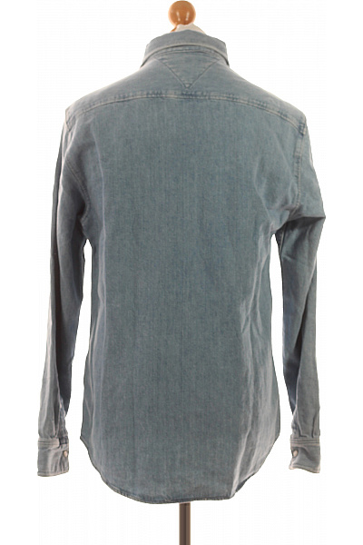 TOMMY HILFIGER Pánská Košile Modrá Second hand Vel. S | TOMMY HILFIGER | obrázek 3