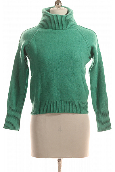 Dámský Svetr Kašmírový Zelený Second hand Vel. 36