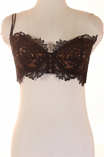 Dámská Krajková Podprsenka Korzetová S Ozdobnými Pásky černá Vel. 80D