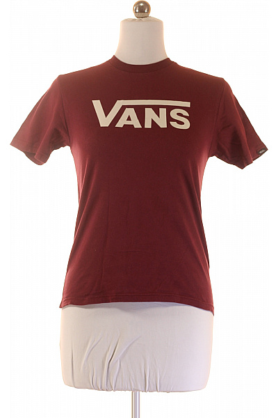 Vans Dámské Tričko s Potiskem Vínová Vel. M
