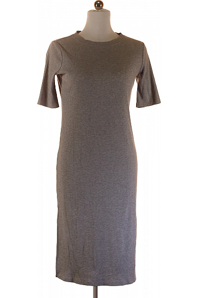 MANGO Tričkové  Šaty Šedé Second hand Vel. M