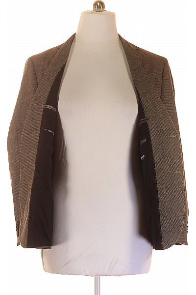 Pánské Sako Vlněné Hnědé Vel. 27