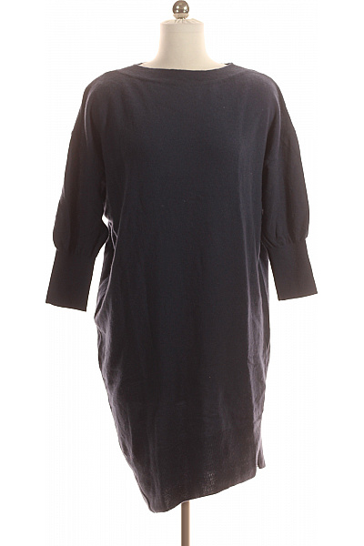  Šaty Pletené Vlněné Modré SISLEY Vel. S