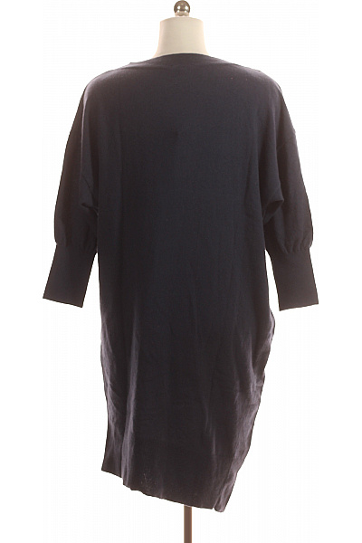  Šaty Pletené Vlněné Modré SISLEY Vel. S