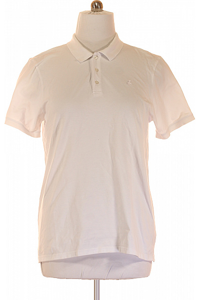 Pánské Tričko s Límečkem Bílé Karl Lagerfeld Vel. XL