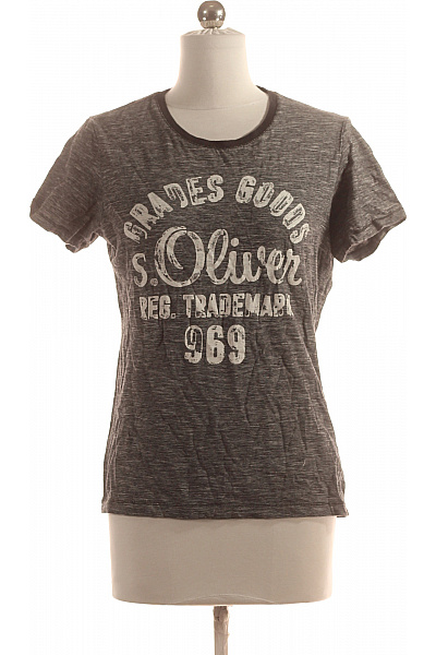 Dámské Tričko s Potiskem Šedé S.OLIVER Vel. S
