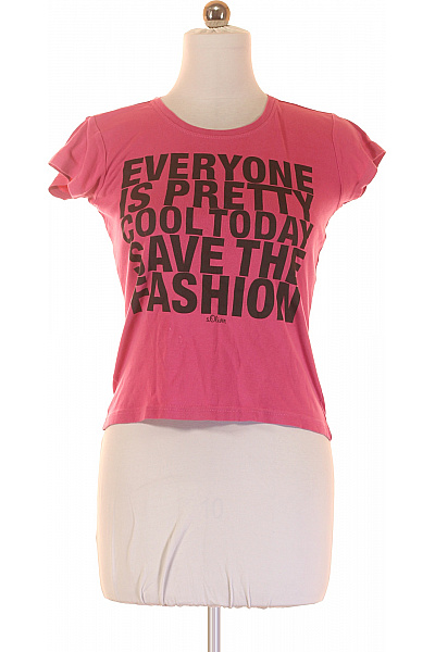 Dámské Tričko s Potiskem Růžové S.OLIVER Vel. L