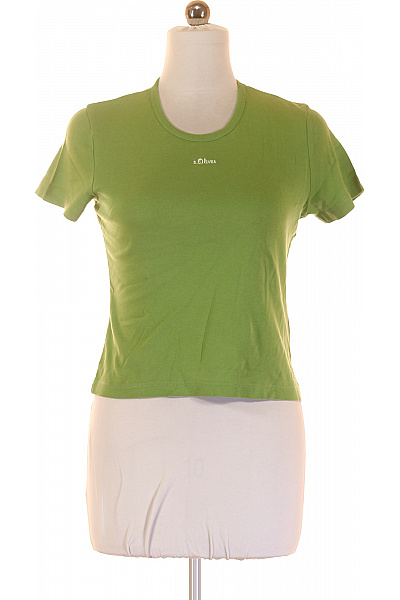 S.OLIVER Jednoduché Dámské Tričko Zelené Second hand Vel. 38