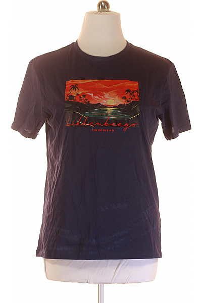 Pánské Tričko S Potiskem Modré BIKKEMBERGS Vel. XXL