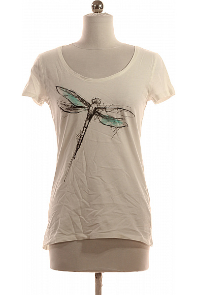 Esprit Dámské Tričko s Potiskem Bílé Vel. S