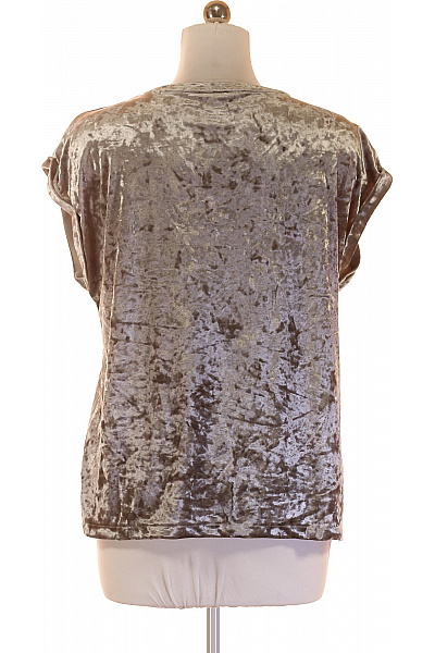 LINDEX Jednoduché Dámské Tričko Stříbrné