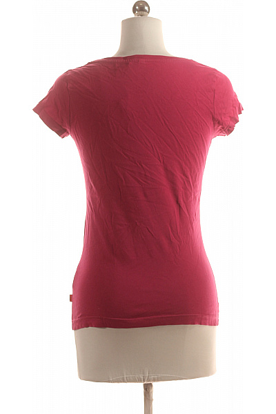 S.OLIVER Dámské Tričko s Potiskem Růžové Second hand Vel. S