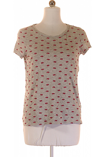 Esprit Dámské Tričko s Potiskem Šedé Second hand Vel. M