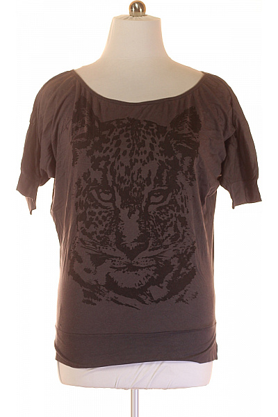 Dámské Tričko S Potiskem Šedé New Look