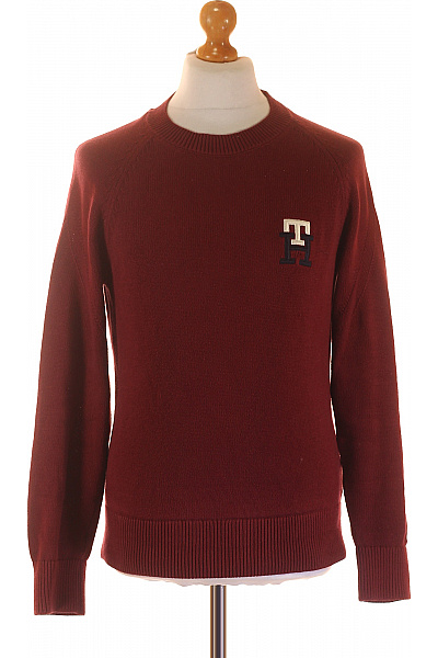 Pánský Pulovr Vínový TOMMY HILFIGER Second Hand Vel. XS